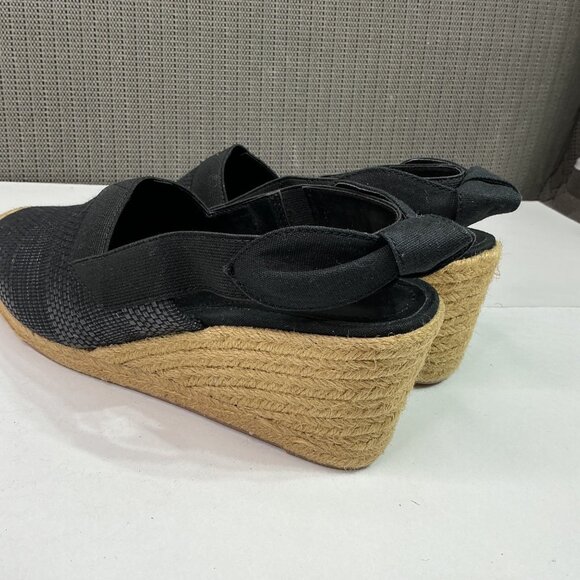 Lauren Ralph Lauren Black Woven Helma Espadrille Wedge Heels Women's Size 8 - Picture 4 of 9